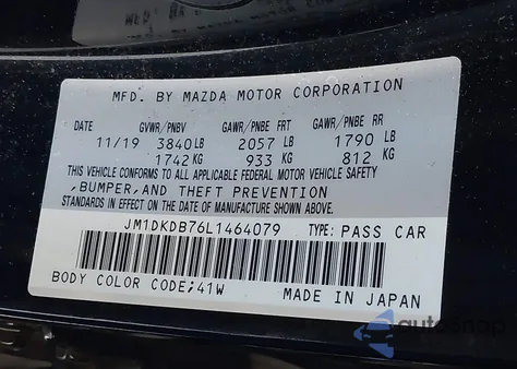 2020 Mazda Cx-3 Sport from USA, damaged, VIN JM1DKDB76L1464079